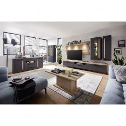 Red Living Vitrine Parolin - Avec éclairage - Gris foncé -Meubles de salle à manger Soldes Magasin 1000191225 191028 14030200019 MOOD DETAILS P000000001000191225 mood