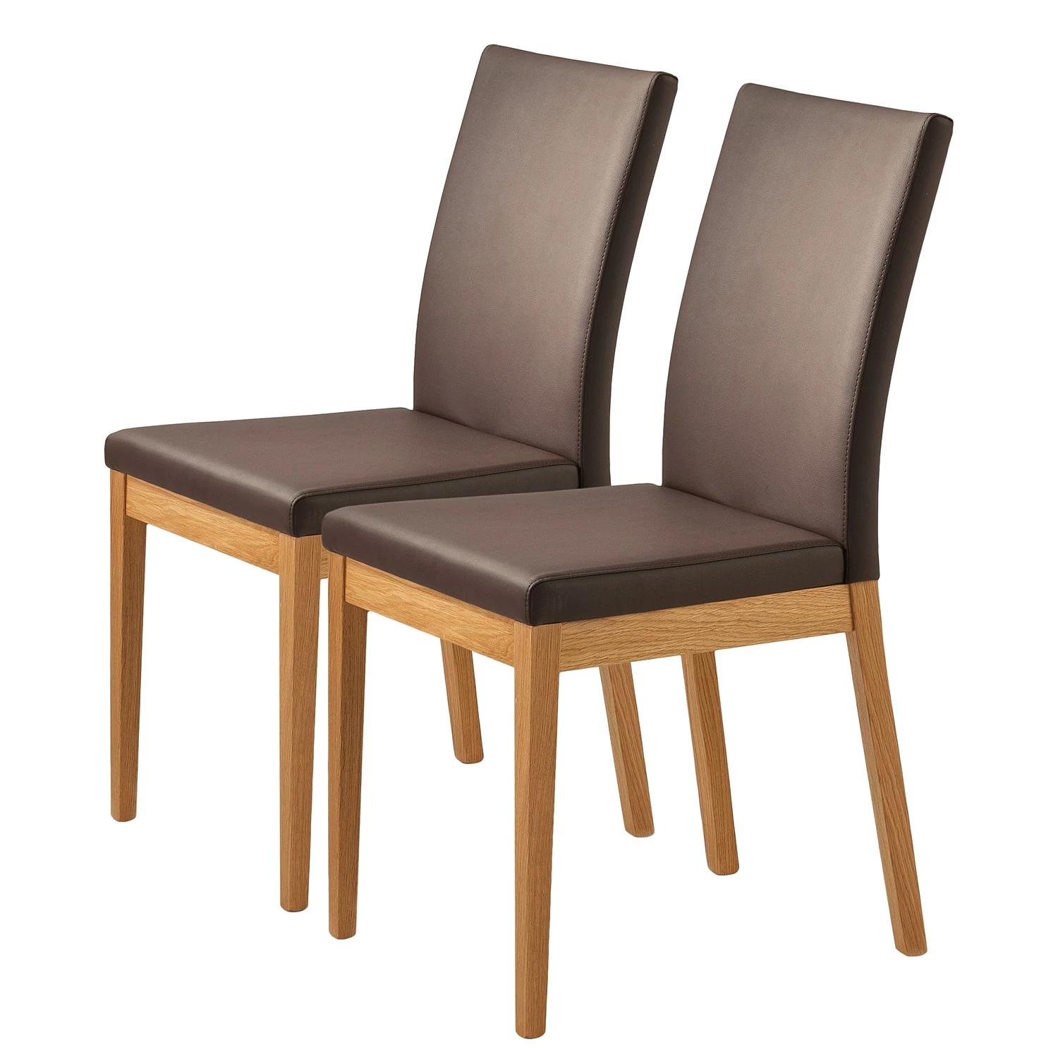 Schösswender Chaises Oviedo (lot de 2) - Imitation cuir / Chêne sauvage massif - Marron foncé 1 Schösswender Chaises Oviedo (lot de 2) - Imitation cuir / Chêne sauvage massif - Marron foncé
