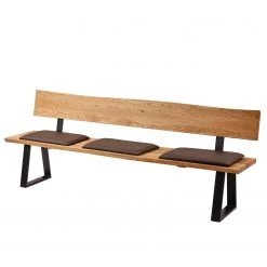 Schösswender Banc avec dossier Oviedo IV - Chêne sauvage massif / Métal - Chêne sauvage / Noir - Largeur : 200 cm -Meubles de salle à manger Soldes Magasin 1000191415 191120 16130600134 DETAILS P000000001000191415