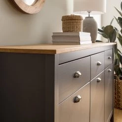 Maison Belfort Buffet Rivery - Pin massif - Anthracite -Meubles de salle à manger Soldes Magasin 1000193132 200302 15340800008 DETAILS P000000001000193132