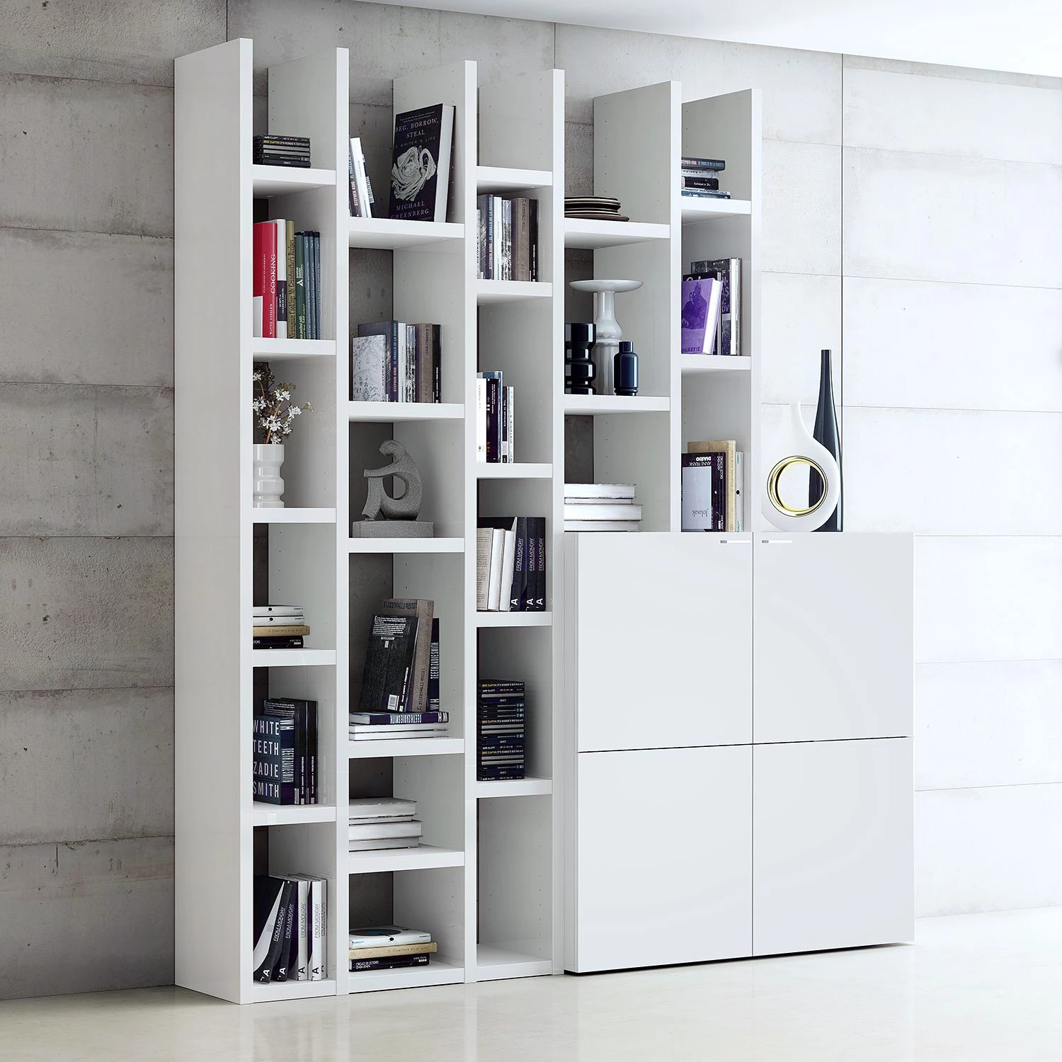 Loftscape Bibliothèque Emporior IV - Blanc crème 2 Loftscape Bibliothèque Emporior IV - Blanc crème – Image 2