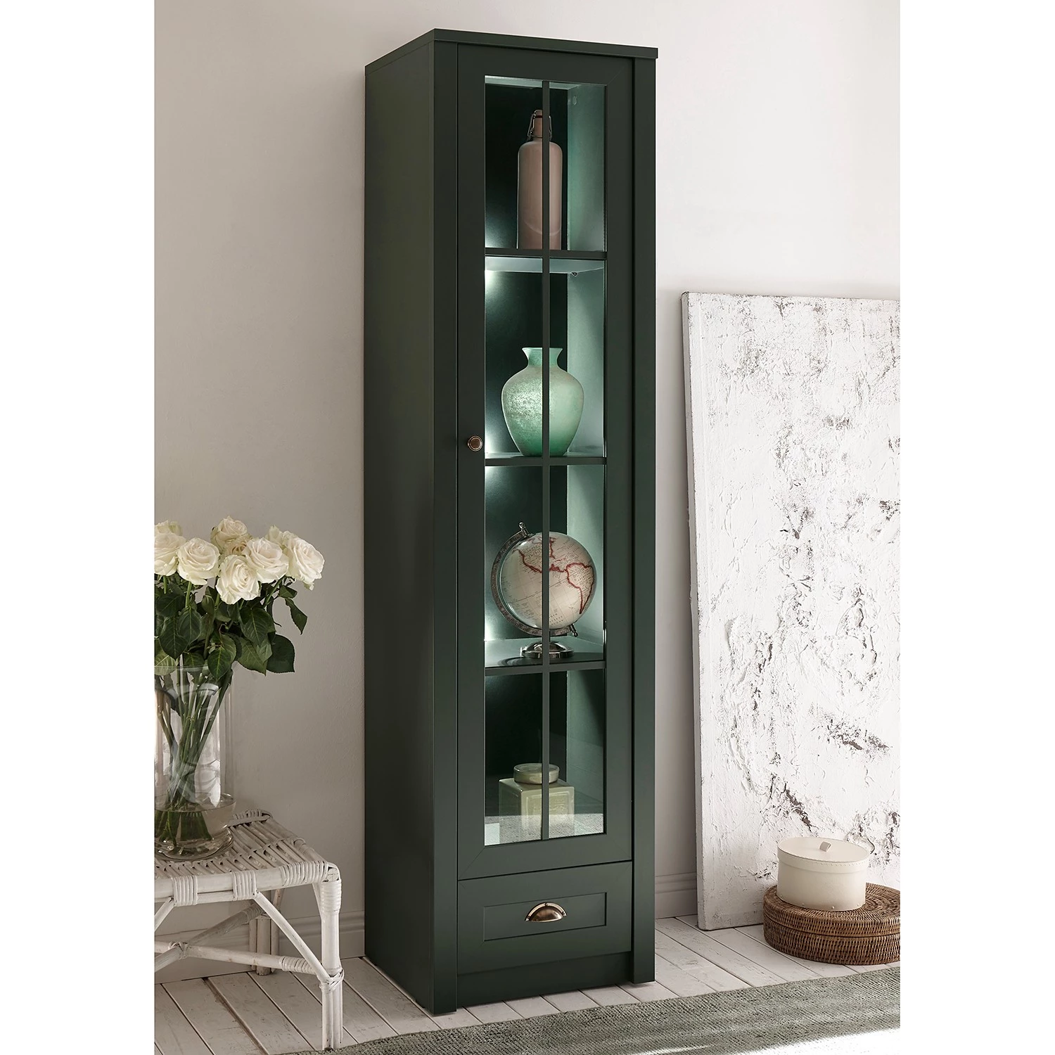 Ridgevalley Vitrine Beauville I - Vert mousse / Doré 2 Ridgevalley Vitrine Beauville I - Vert mousse / Doré – Image 2