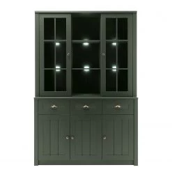 Ridgevalley Vaisselier Beauville I - Vert mousse / Doré -Meubles de salle à manger Soldes Magasin 1000196335 191127 09003700083 DETAILS P000000001000196335