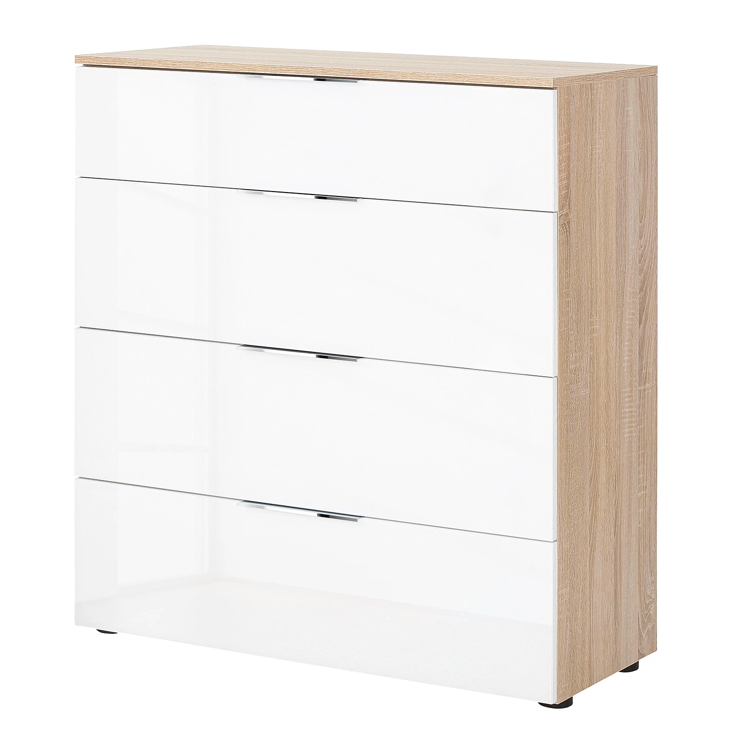 Maja Möbel Commode Trend IV - Verre - Blanc / Imitation chêne Sonoma 1 Maja Möbel Commode Trend IV - Verre - Blanc / Imitation chêne Sonoma