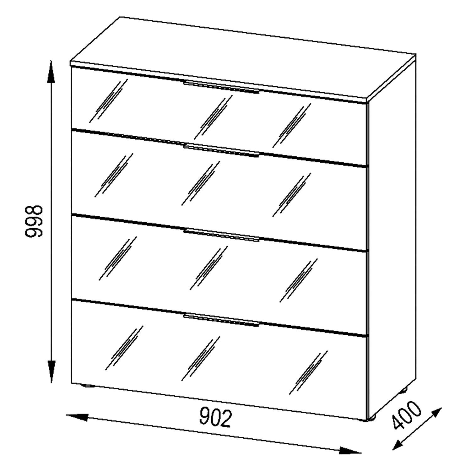 Maja Möbel Commode Trend IV - Verre - Blanc / Imitation chêne Sonoma 2 Maja Möbel Commode Trend IV - Verre - Blanc / Imitation chêne Sonoma – Image 2