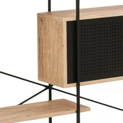 Norrwood Étagère Alsace - Imitation chêne sauvage / Noir -Meubles de salle à manger Soldes Magasin 1000200167 200205 06092500143 DETAILS P000000001000200167