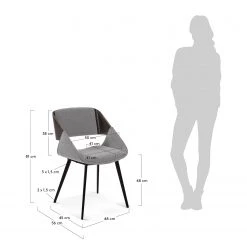 Norrwood Chaise capitonnée Zempin - Tissu / Métal - Imitation noyer - Gris clair 11 Norrwood Chaise capitonnée Zempin - Tissu / Métal - Imitation noyer - Gris clair -Meubles de salle à manger Soldes Magasin 1000200199 200206 13510200001 SKETCH DETAILS P000000001000200199 sketch