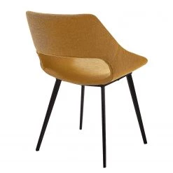 Norrwood Chaises capitonnées Hardy (lot de 2) - Tissu / Métal - Noir - Jaune moutarde -Meubles de salle à manger Soldes Magasin 1000200219 200206 07392400037 DETAILS P000000001000200219