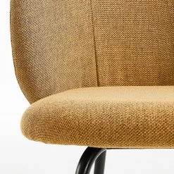 Norrwood Chaises capitonnées Mellis (lot de 2) - Tissu structuré / Métal - Noir - Jaune moutarde -Meubles de salle à manger Soldes Magasin 1000200237 200206 07392800151 DETAILS P000000001000200237