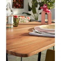 Norrwood Table Bovey - Acacia massif / Fer - Noir - 160 x 90 cm -Meubles de salle à manger Soldes Magasin 1000200242 200206 07392900188 DETAILS P000000001000200242