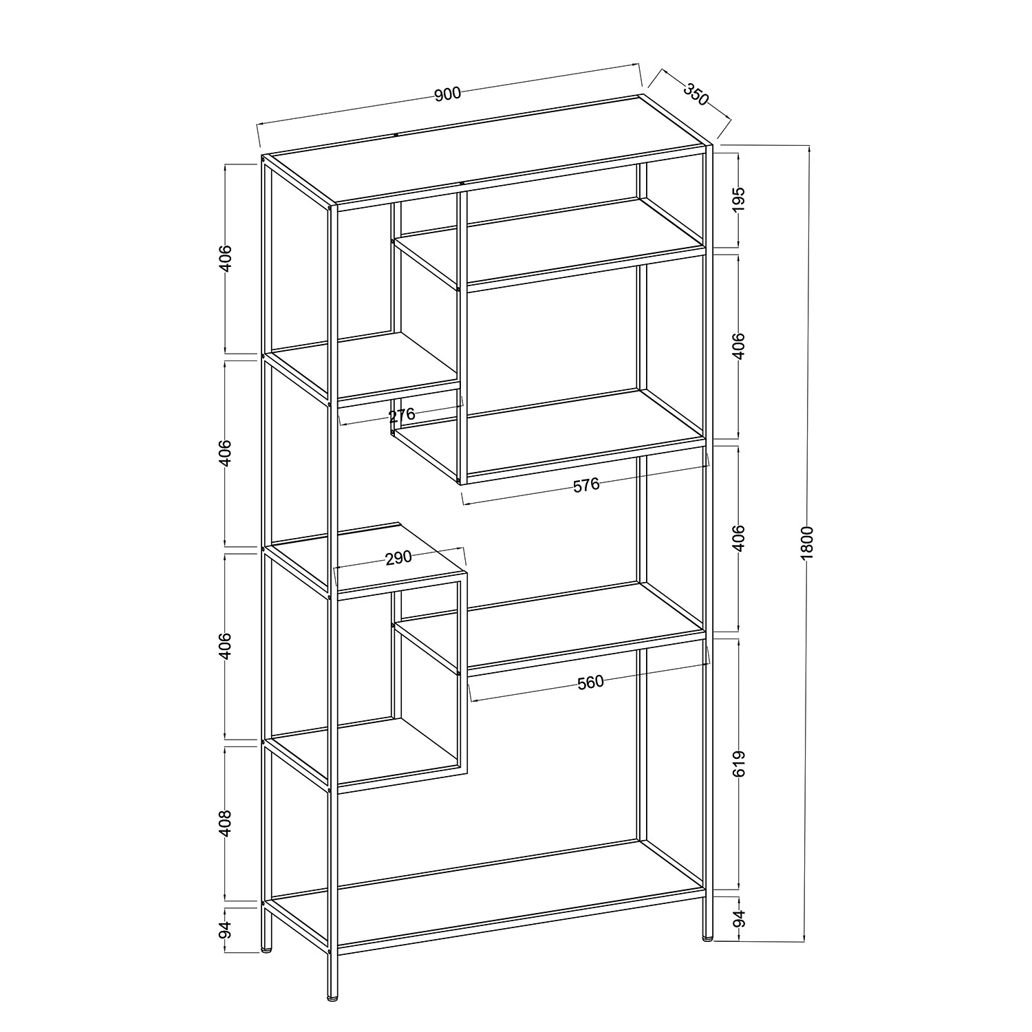 Fredriks Étagère Meon IV - Chêne gris 18 Fredriks Étagère Meon IV - Chêne gris – Image 18