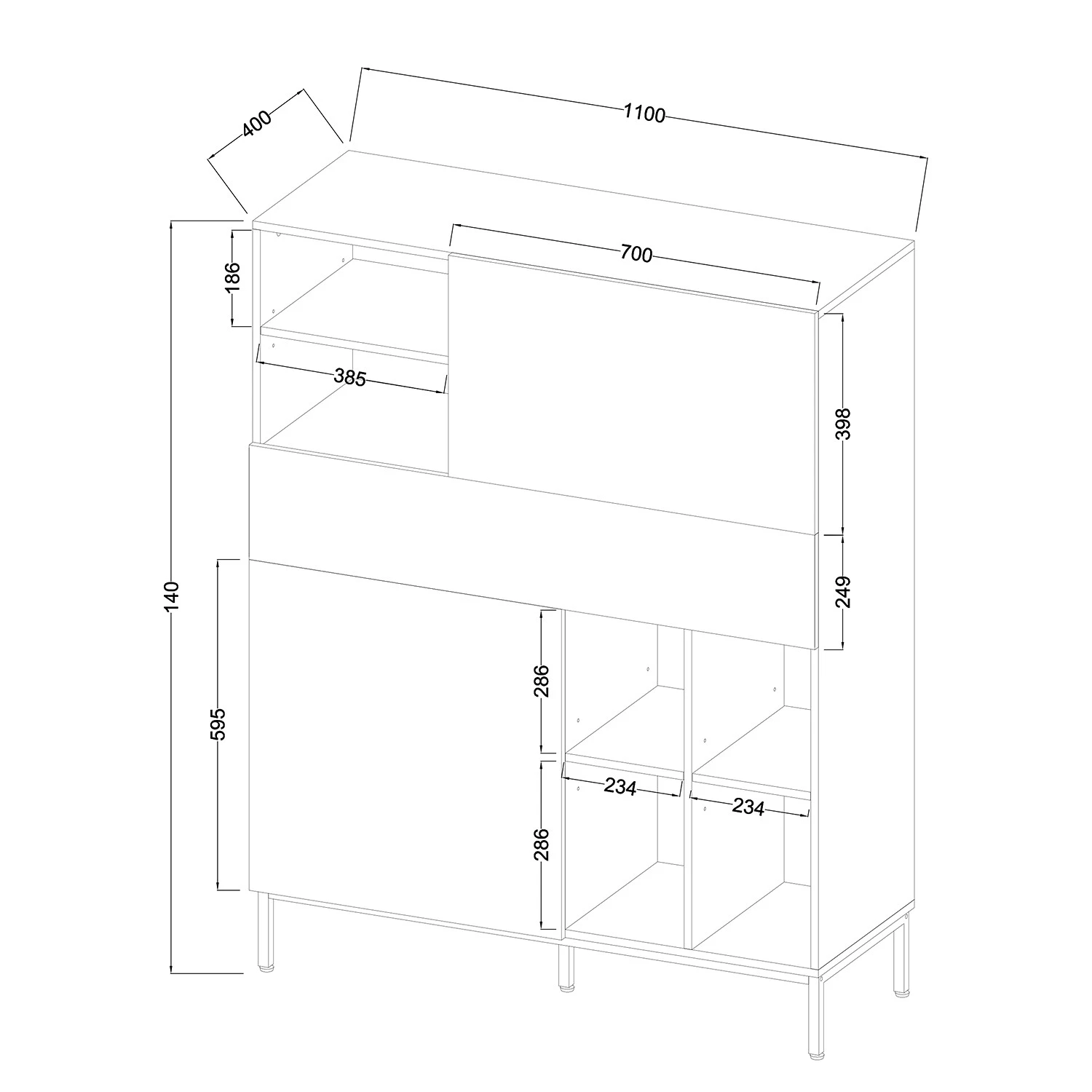 Fredriks Buffet haut Meon - Gris 24 Fredriks Buffet haut Meon - Gris – Image 24