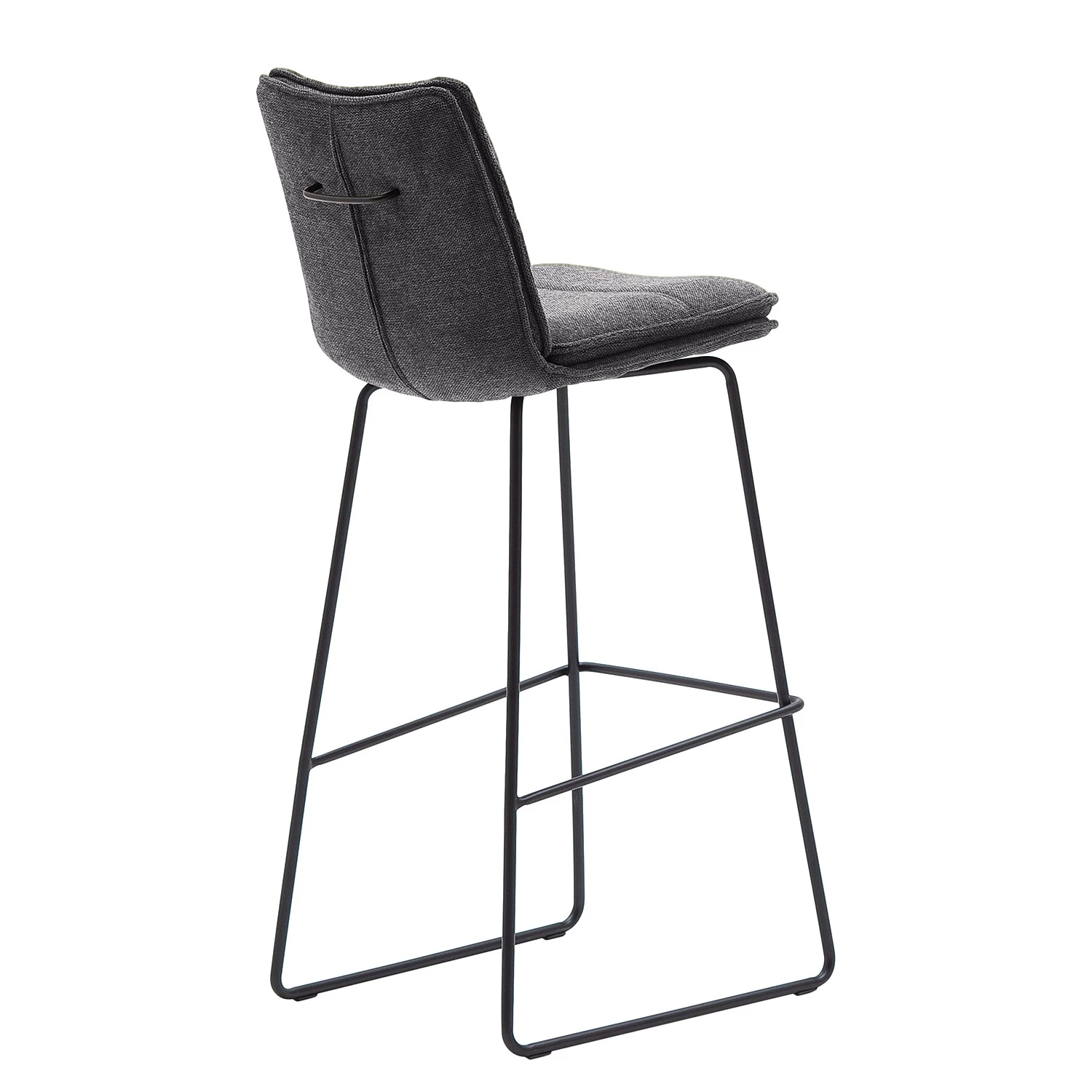 Fredriks Chaise de bar Hesket (lot de 2) - Chenille / Acier - Noir mat - Anthracite 2 Fredriks Chaise de bar Hesket (lot de 2) - Chenille / Acier - Noir mat - Anthracite – Image 2