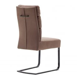 Fredriks Chaises cantilever Redan (lot de 2) - Microfibre / Acier - Marron vintage - Noir -Meubles de salle à manger Soldes Magasin 1000201146 200206 07424600045 DETAILS P000000001000201146