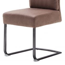 Fredriks Chaises cantilever Redan (lot de 2) - Microfibre / Acier - Marron vintage - Noir -Meubles de salle à manger Soldes Magasin 1000201146 200317 18343300026 DETAILS P000000001000201146