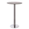 Fredriks Table haute Zilker I - Verre sécurité / Acier inoxydable - Acier inoxydable - Mocca