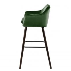 Mørteens Chaises de bar Nicholas IV (lot de 2) - Velours / Chêne massif - Vert sapin / brun foncé -Meubles de salle à manger Soldes Magasin 1000202035 200212 11145400022 DETAILS P000000001000202035