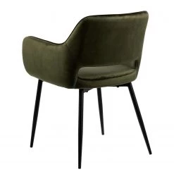 Mørteens Chaises à accoudoirs Rivanna - Velours/ Métal - Vert olive / Noir - Vert olive - Lot de 2 -Meubles de salle à manger Soldes Magasin 1000202050 200212 11145600102 DETAILS P000000001000202050