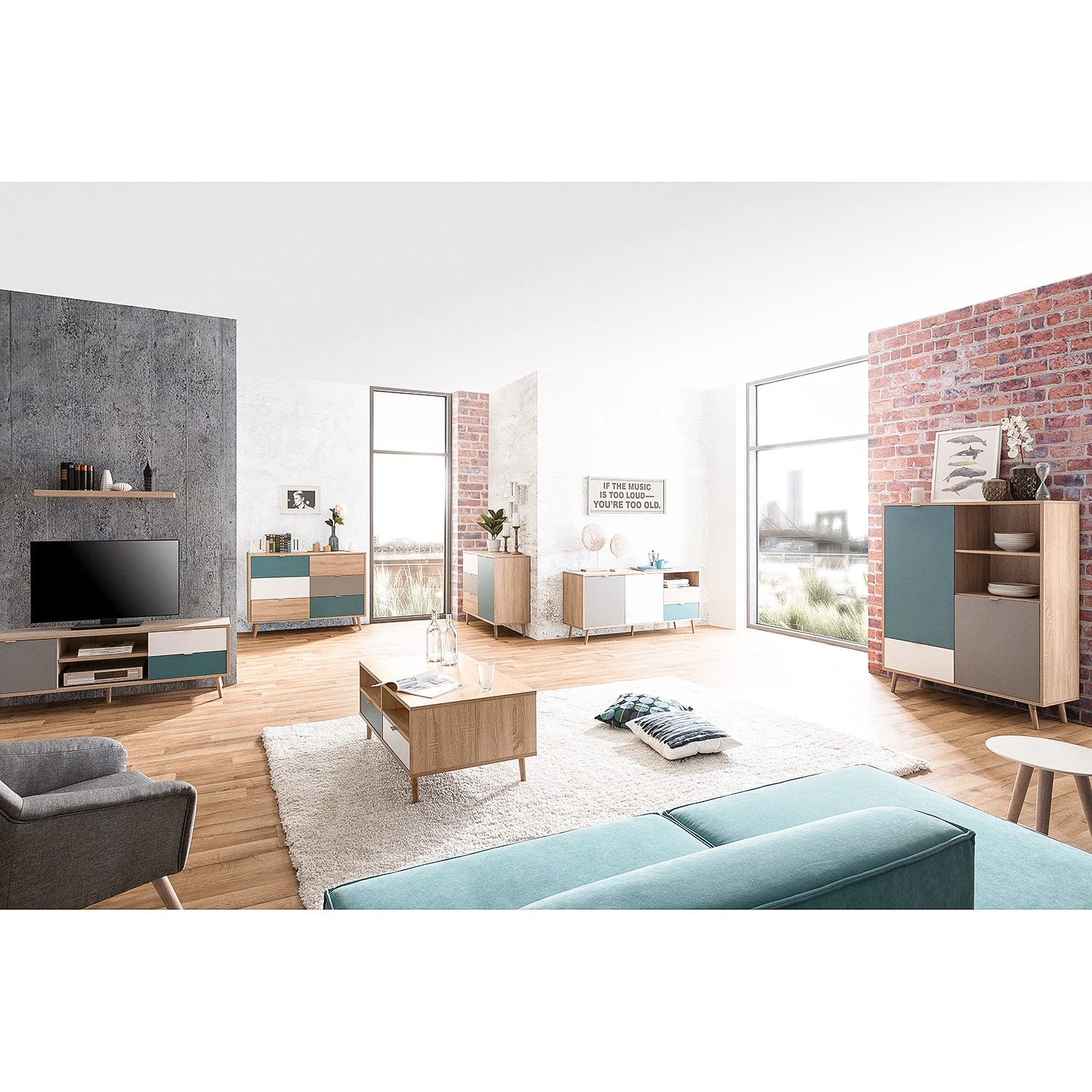 Norrwood Commode Bibury I - Multicolore / Imitation chêne Sonoma 3 Norrwood Commode Bibury I - Multicolore / Imitation chêne Sonoma – Image 3