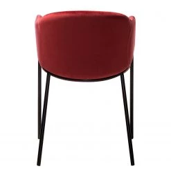 Mørteens Chaise à accoudoirs Koloa I - Velours / Acier - Bordeaux / Noir -Meubles de salle à manger Soldes Magasin 1000205088 201105 13561200028 DETAILS P000000001000205088