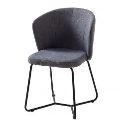 Mørteens Chaises à accoudoirs Tulia - Tissu / Acier - Gris foncé / Noir