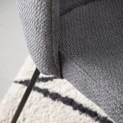 Mørteens Chaises à accoudoirs Tulia - Tissu / Acier - Gris foncé / Noir -Meubles de salle à manger Soldes Magasin 1000205089 201130 09444900005 DETAILS P000000001000205089