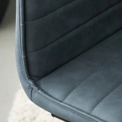 Mørteens Chaises cantilever Lylen (lot de 2) - Imitation cuir / Acier - Noir - Bleu vintage -Meubles de salle à manger Soldes Magasin 1000205096 201118 12545300004 DETAILS P000000001000205096