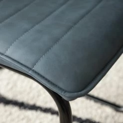 Mørteens Chaises cantilever Lylen (lot de 2) - Imitation cuir / Acier - Noir - Bleu vintage -Meubles de salle à manger Soldes Magasin 1000205096 201118 12545700006 DETAILS P000000001000205096