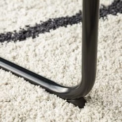 Mørteens Chaises cantilever Lylen (lot de 2) - Imitation cuir / Acier - Noir - Bleu vintage -Meubles de salle à manger Soldes Magasin 1000205096 201118 12550100008 DETAILS P000000001000205096