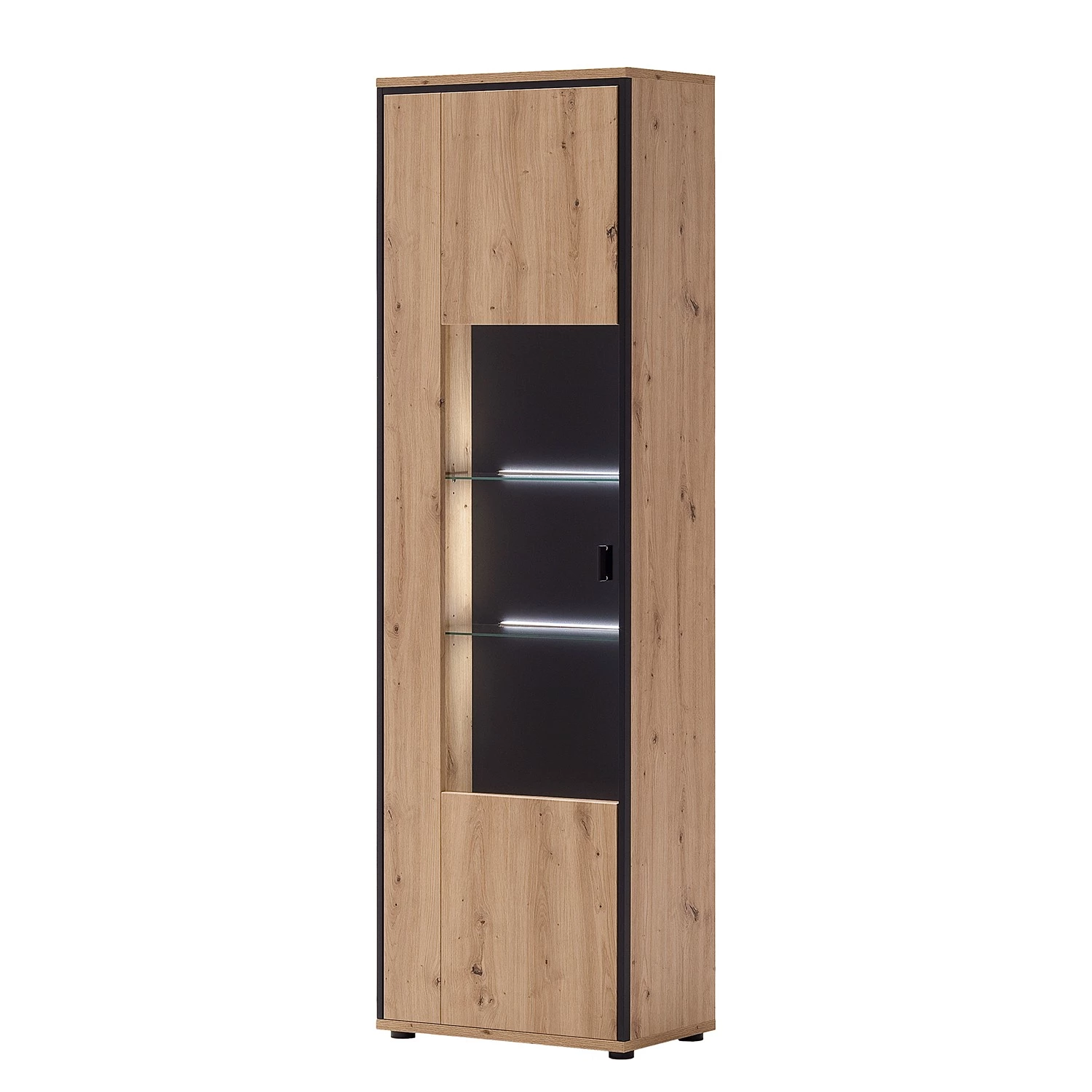 Loftscape Vitrine Buena - Imitation planches de chêne / Anthracite 1 Loftscape Vitrine Buena - Imitation planches de chêne / Anthracite