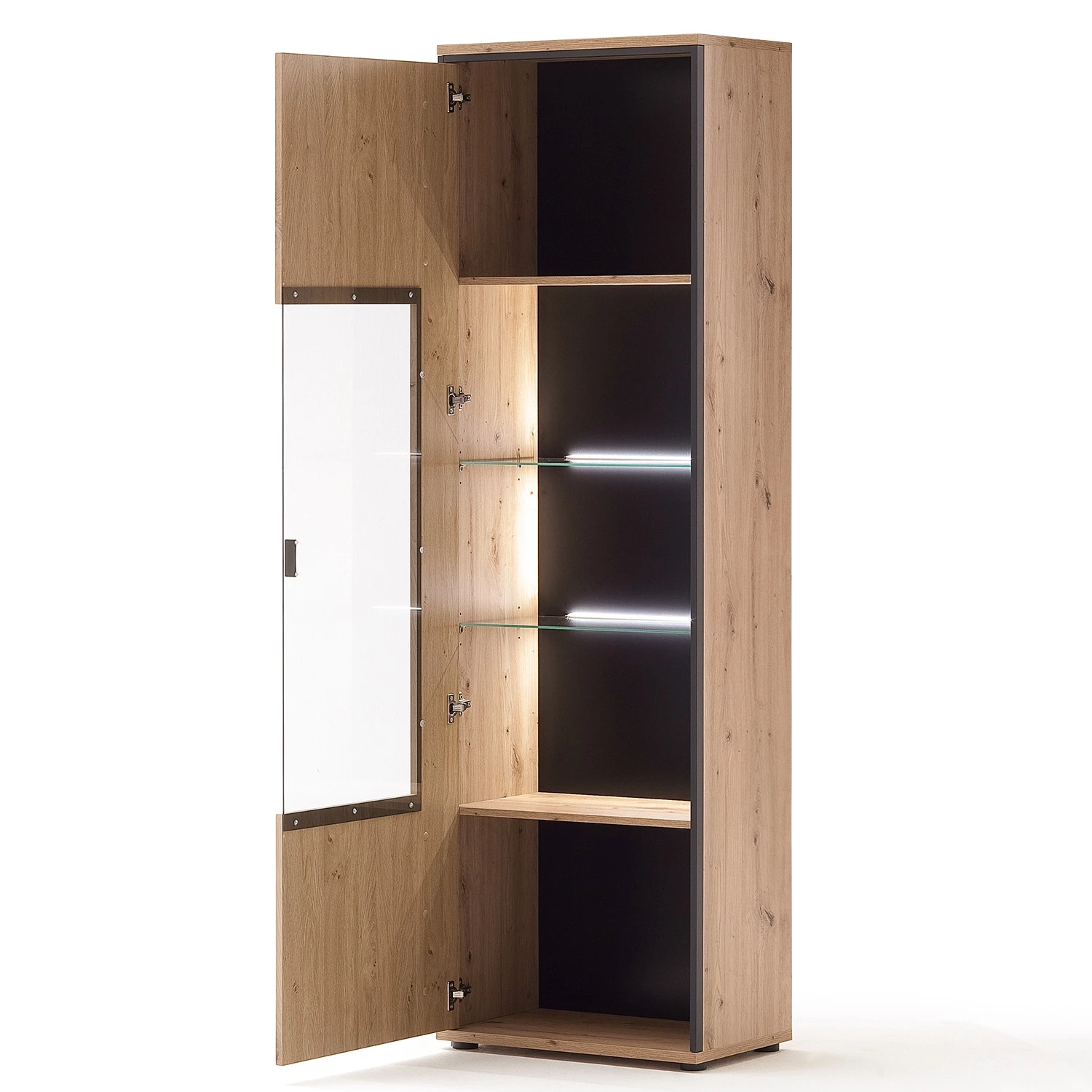 Loftscape Vitrine Buena - Imitation planches de chêne / Anthracite 6 Loftscape Vitrine Buena - Imitation planches de chêne / Anthracite – Image 6