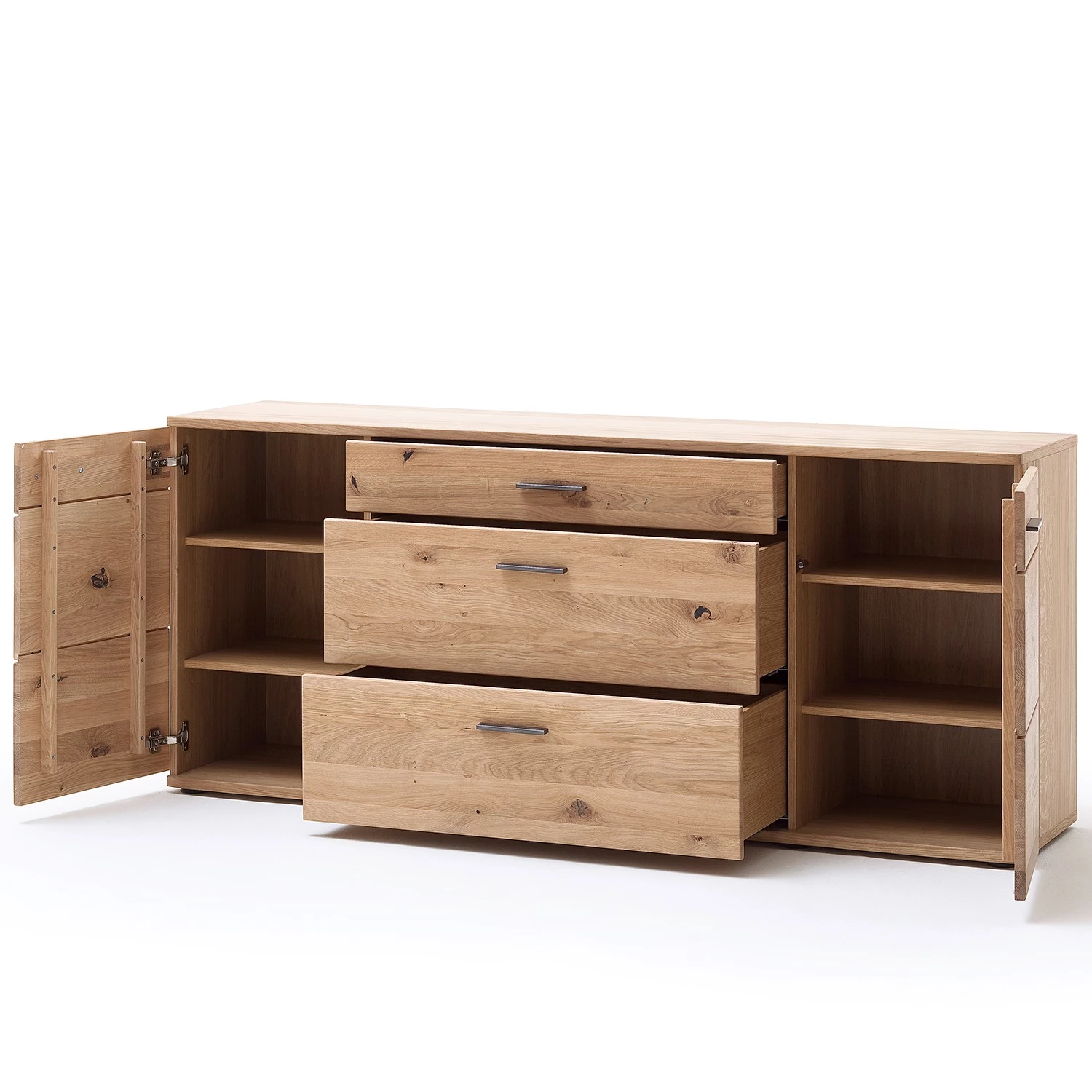 Loftscape Buffet Salvo - Partiellement en chêne massif - Planches de chêne Bianco / Gris 7 Loftscape Buffet Salvo - Partiellement en chêne massif - Planches de chêne Bianco / Gris – Image 7