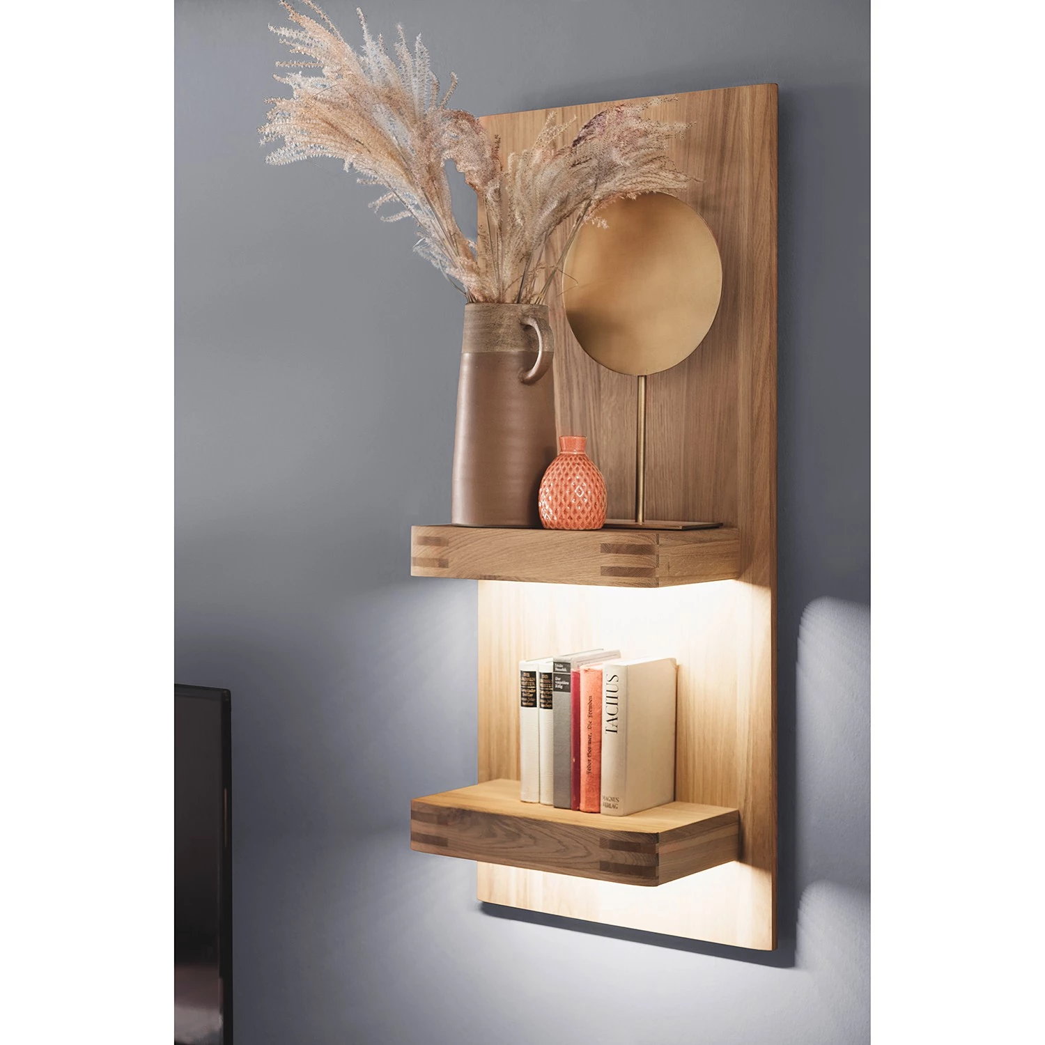 Loftscape Étagère murale Salvo - Placage en chêne véritable - Planches de chêne Bianco 2 Loftscape Étagère murale Salvo - Placage en chêne véritable - Planches de chêne Bianco – Image 2