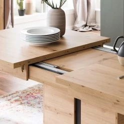 Loftscape Table Buena - Imitation planches de chêne / Anthracite -Meubles de salle à manger Soldes Magasin 1000207377 200317 14310500242 DETAILS P000000001000207377