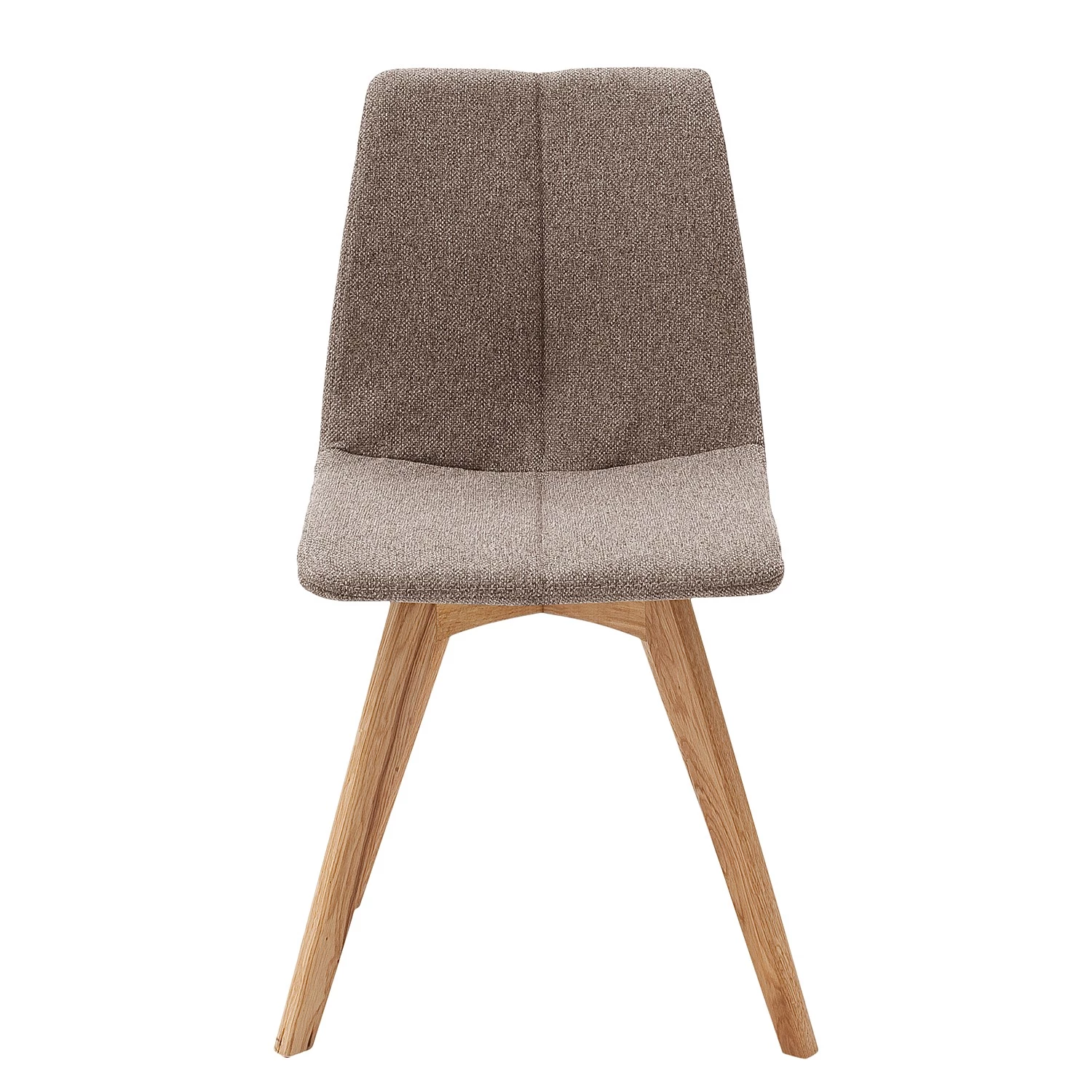 Ars Natura Chaises capitonnées Marihn (lot de 2) - Tissu / Chêne massif - Chêne - Marron 2 Ars Natura Chaises capitonnées Marihn (lot de 2) - Tissu / Chêne massif - Chêne - Marron – Image 2