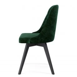Tenzo Chaises capitonnées Lux I (lot de 2) - Velours / Chêne massif - Tissu Vika : Vert forêt - Noir -Meubles de salle à manger Soldes Magasin 1000208581 200327 14004300023 DETAILS P000000001000208581
