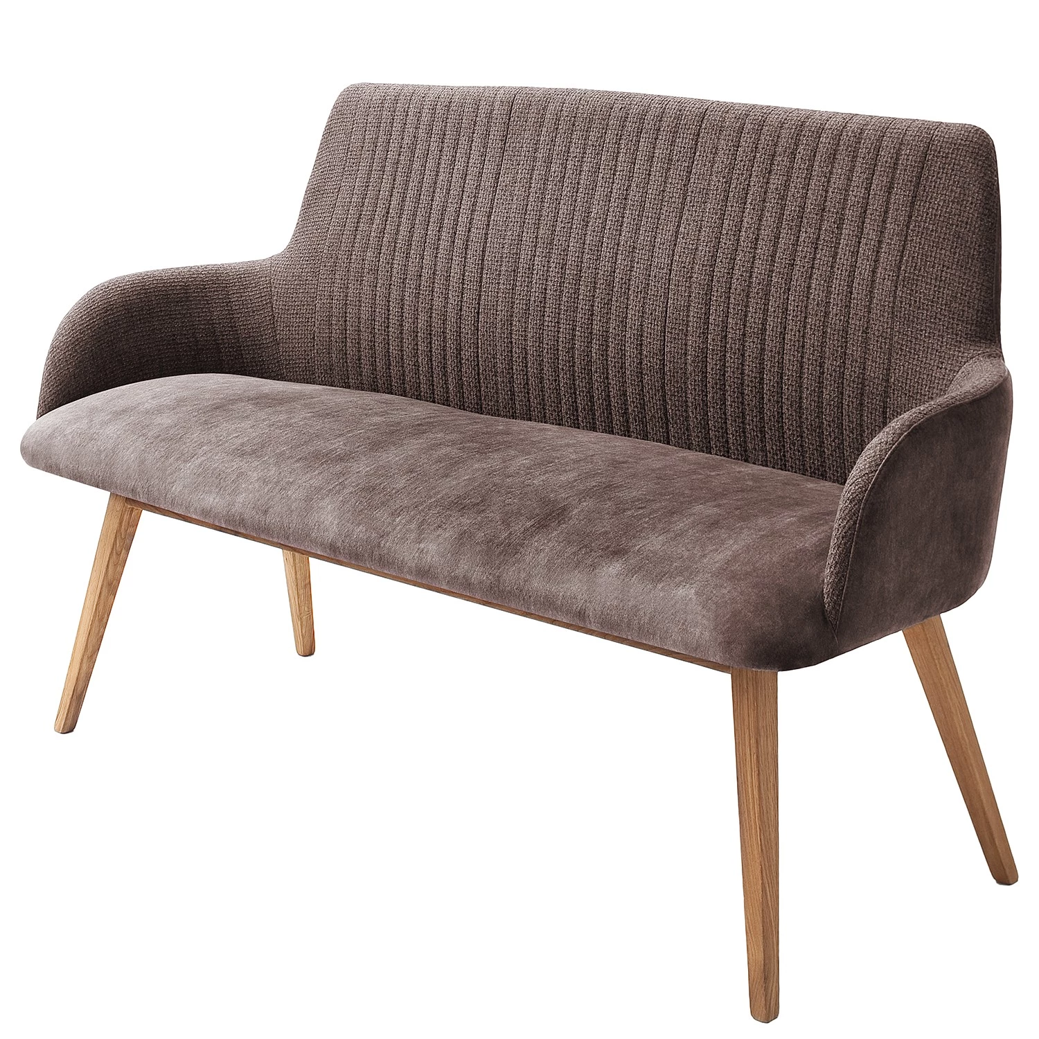 Mørteens Banquette Ondes - Microfibre et tissu / Chêne sauvage massif - Marron / Chêne sauvage 1 Mørteens Banquette Ondes - Microfibre et tissu / Chêne sauvage massif - Marron / Chêne sauvage