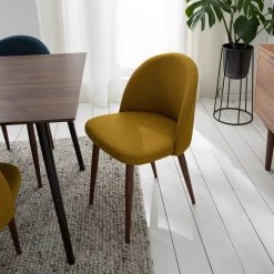 Mørteens Chaises capitonnées Jacklin III (2 él.) - Tissu / Métal - Imitation noyer - Jaune moutarde 12 Mørteens Chaises capitonnées Jacklin III (2 él.) - Tissu / Métal - Imitation noyer - Jaune moutarde -Meubles de salle à manger Soldes Magasin 1000208738 210120 13384700002 MOOD DETAILS P000000001000208738 mood