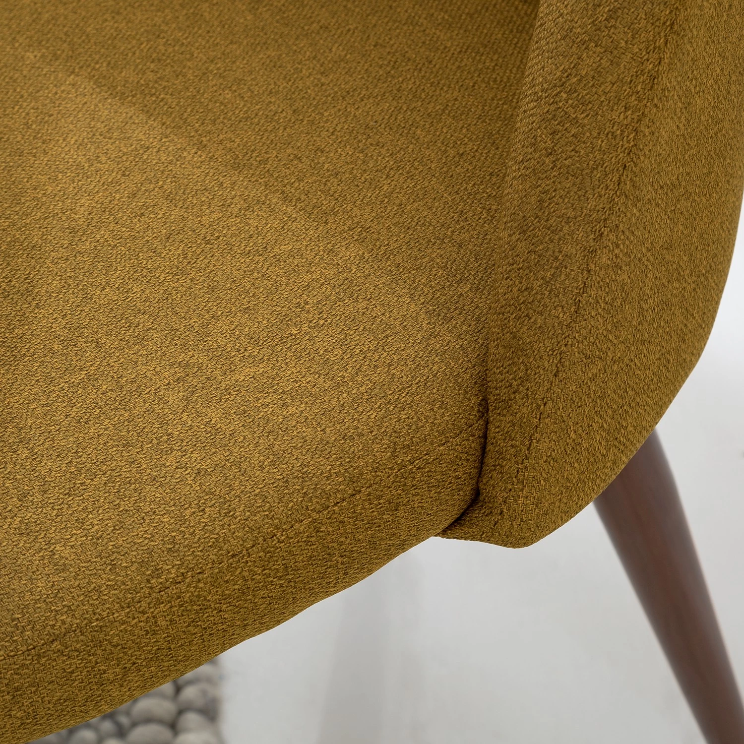 Mørteens Chaises capitonnées Jacklin III (2 él.) - Tissu / Métal - Imitation noyer - Jaune moutarde 8 Mørteens Chaises capitonnées Jacklin III (2 él.) - Tissu / Métal - Imitation noyer - Jaune moutarde – Image 8