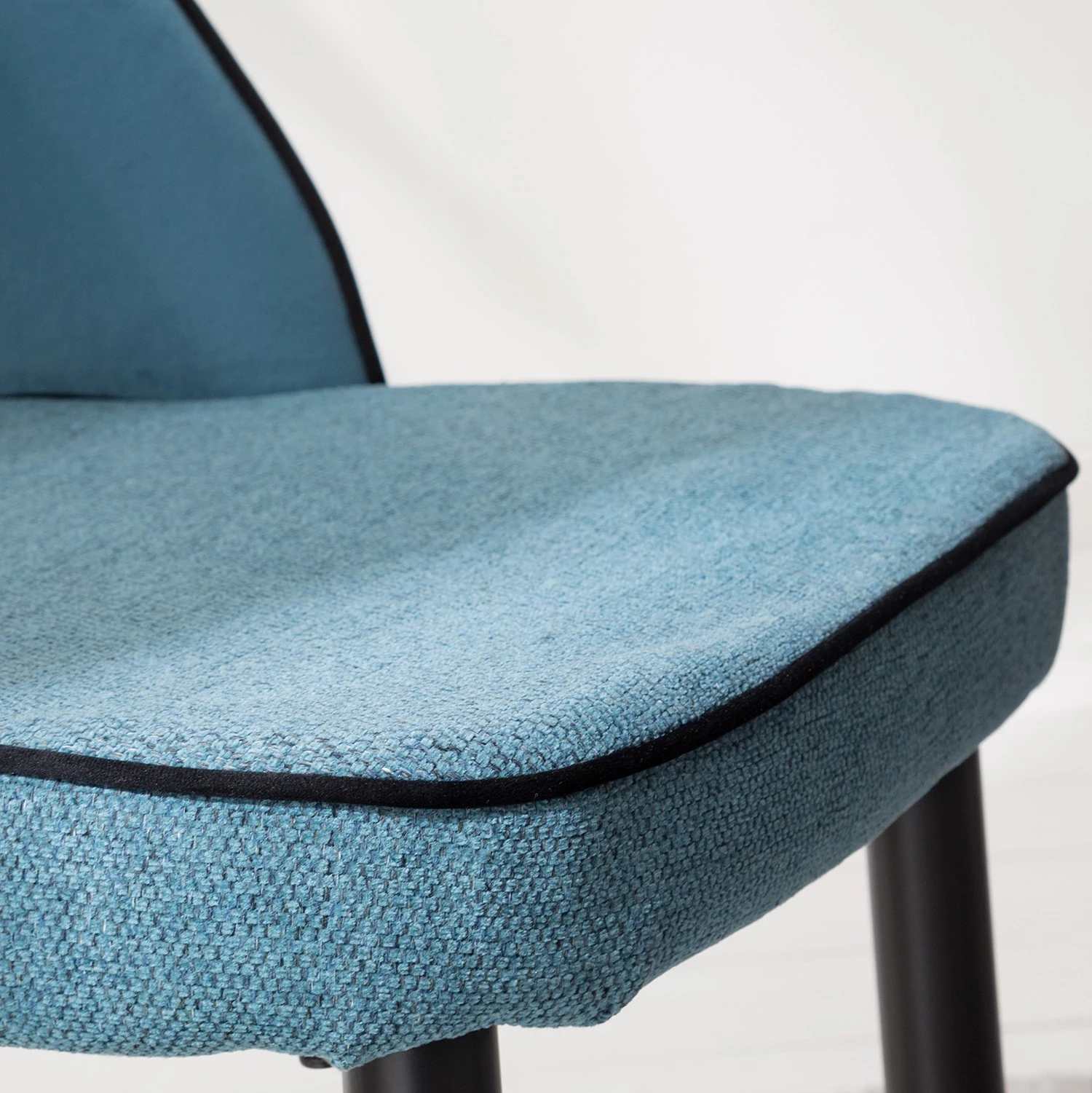 Jack & Alice Chaises capitonnées Jacky (lot de 2) - Tissu & velours / Métal - Gris chiné / Noir 8 Jack & Alice Chaises capitonnées Jacky (lot de 2) - Tissu & velours / Métal - Gris chiné / Noir – Image 8