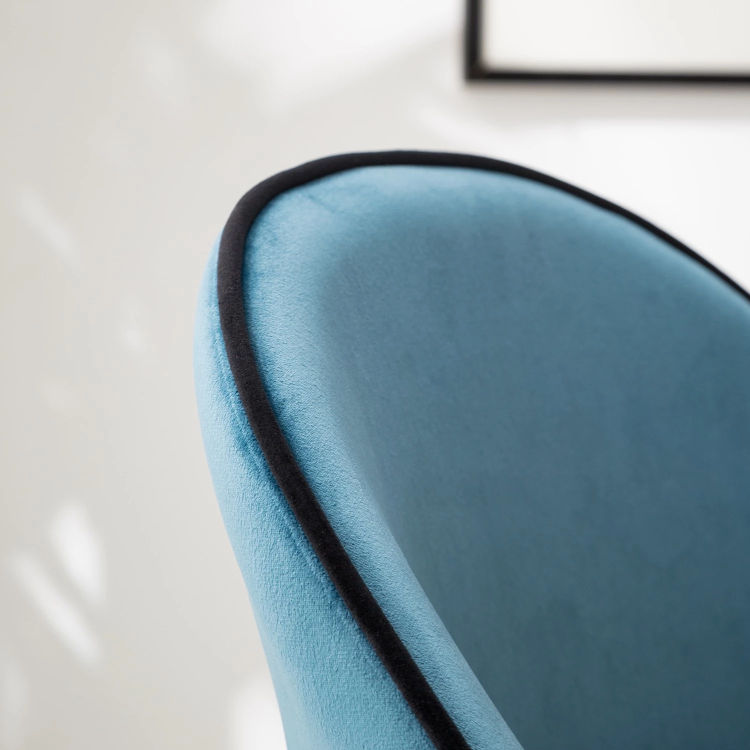 Jack & Alice Chaises capitonnées Jacky (lot de 2) - Tissu & velours / Métal - Gris chiné / Noir 13 Jack & Alice Chaises capitonnées Jacky (lot de 2) - Tissu & velours / Métal - Gris chiné / Noir – Image 13