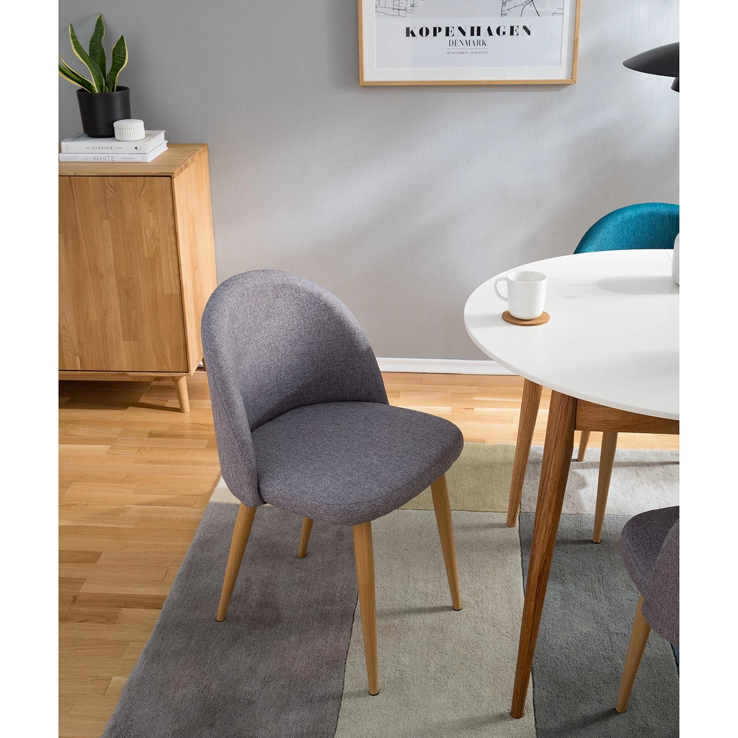 Mørteens Chaises capitonnées Jacklin II (2 él.) - Tissu / Métal - Imitation chêne - Gris clair 8 Mørteens Chaises capitonnées Jacklin II (2 él.) - Tissu / Métal - Imitation chêne - Gris clair – Image 8