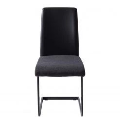 Fredriks Chaises cantilever Bjora II (lot de 2) - Tissu & imitation cuir / Métal - Anthracite / Noir -Meubles de salle à manger Soldes Magasin 1000208763 201013 14521500016 DETAILS P000000001000208763