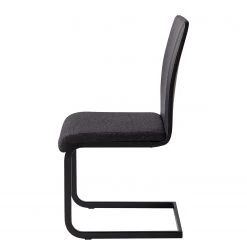 Fredriks Chaises cantilever Bjora II (lot de 2) - Tissu & imitation cuir / Métal - Anthracite / Noir -Meubles de salle à manger Soldes Magasin 1000208763 201013 14521700017 DETAILS P000000001000208763