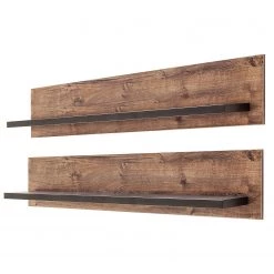 Red Living Tablettes murales Hixson (lot de 2) - Imitation chêne de tonneau / Noir