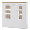 Loftscape Buffet haut Mundai - Avec éclairage  - Blanc / Imitation chêne de Wotan