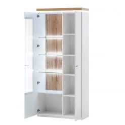 Loftscape Vitrine Mundai II - Avec éclairage  - Blanc / Imitation chêne de Wotan -Meubles de salle à manger Soldes Magasin 1000209066 200402 14351000078 DETAILS P000000001000209066