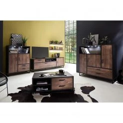 Red Living Buffet haut Hixson - Imitation chêne de tonneau / Noir -Meubles de salle à manger Soldes Magasin 1000209072 200402 14351900090 MOOD DETAILS P000000001000209072 mood