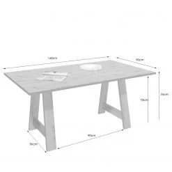 Loftscape Table Marvell - Imitation chêne artisan / Anthracite -Meubles de salle à manger Soldes Magasin 1000209257 200331 06324500061 SKETCH DETAILS P000000001000209257 sketch