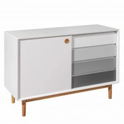 Tom Tailor Commode Color Box - Partiellement en chêne massif - Blanc / Gris clair